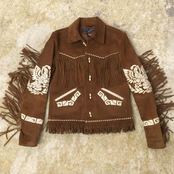 Ralph Lauren Western Eagle Suede Jacket Women M - Picture 1 of 9